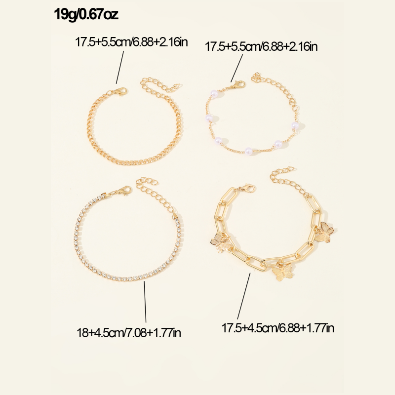 BIJOU Gold Plated Stackable Anklets β Stainless Steel Fine Jewelry