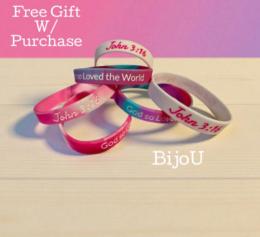 BIJOU John 3:16 Silicone Wristband Bracelet