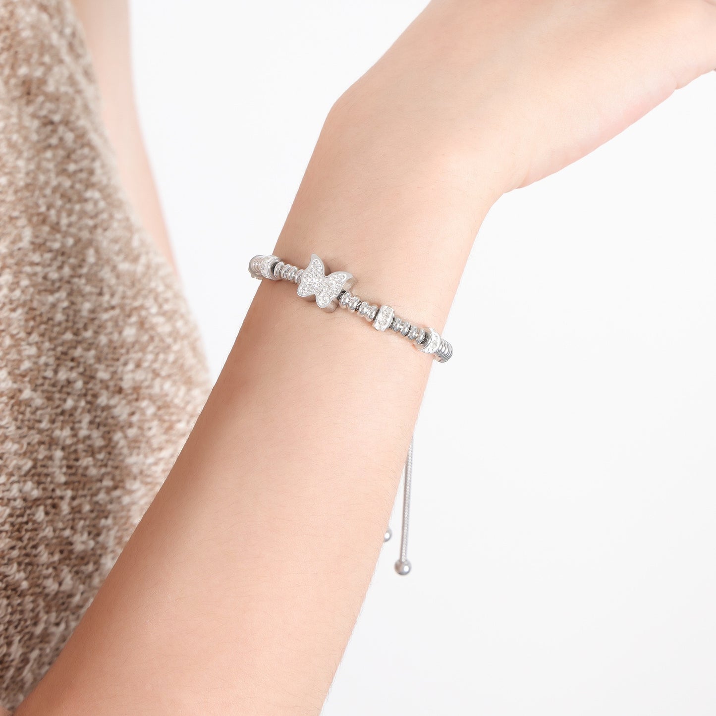 BIJOU Silver or Gold Rhinestone Butterfly Bracelet