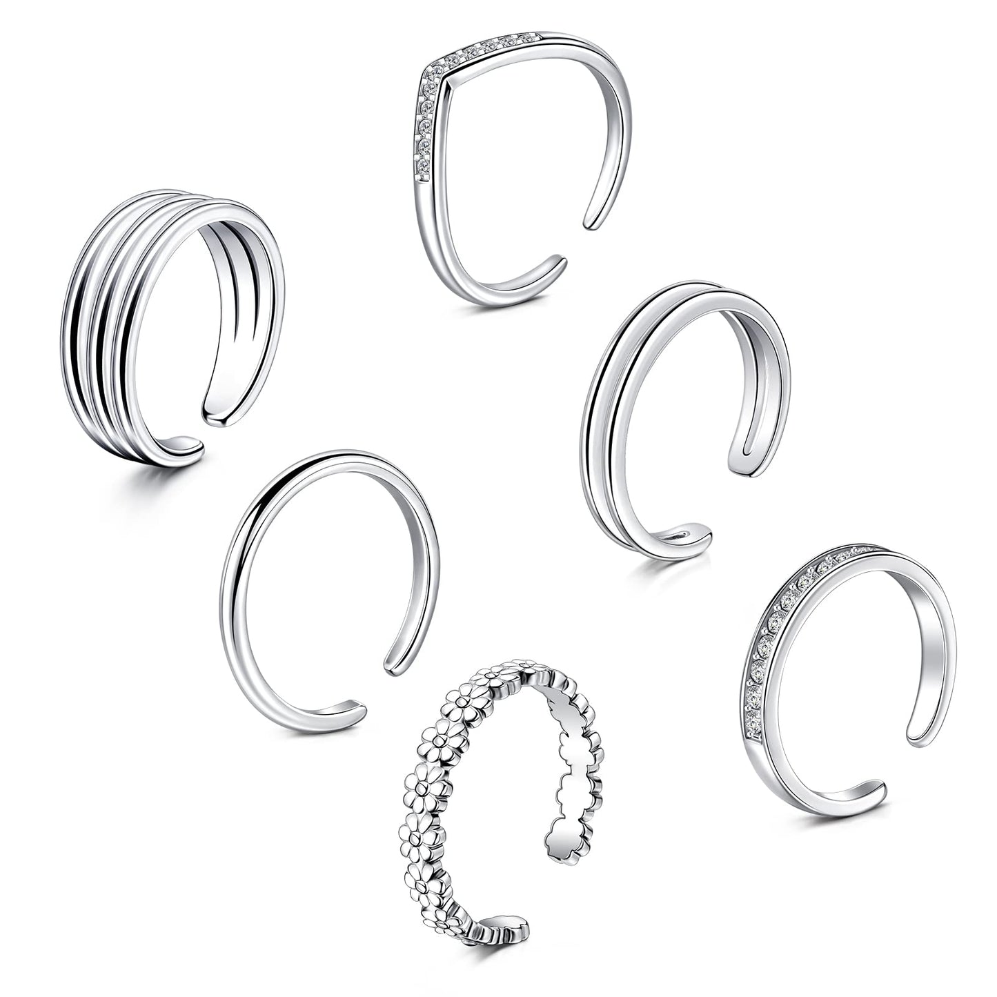 BIJOU Gold & Silver 925 Toe Rings | Thick, Thin, Floral & Rhinestone