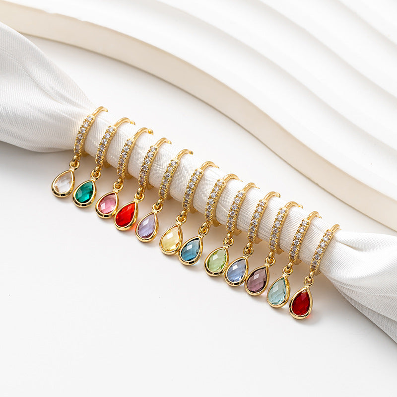 BIJOU Luxury Rhinestone Statement Birth Crystal Bracelet Charms