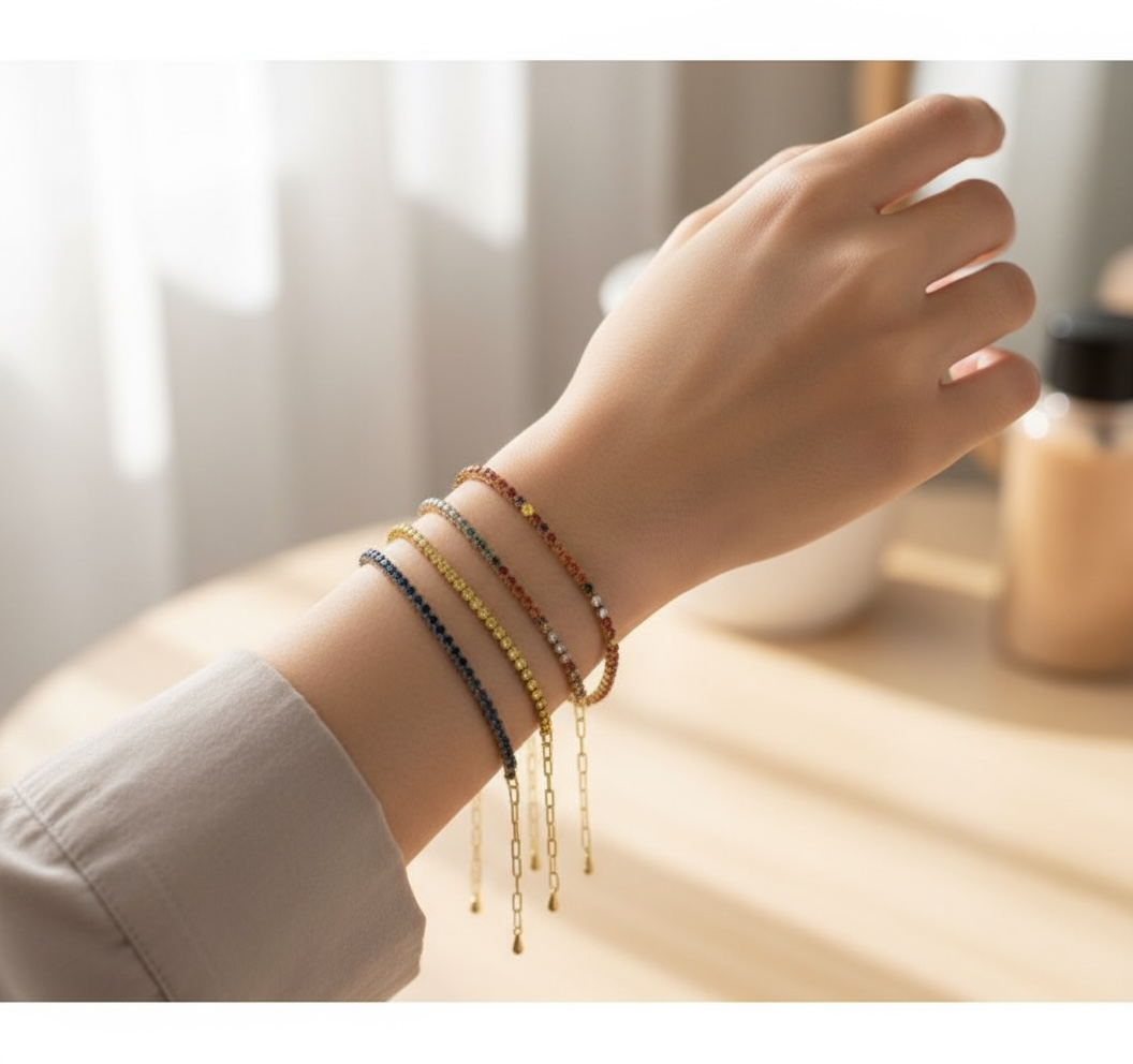 BIJOU Luxury Rhinestone Bracelet | Silver Gold Stainless Steel