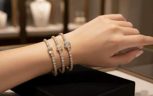 BIJOU Luxury Rhinestone Bracelet I Silver & Gold Stainless Steel