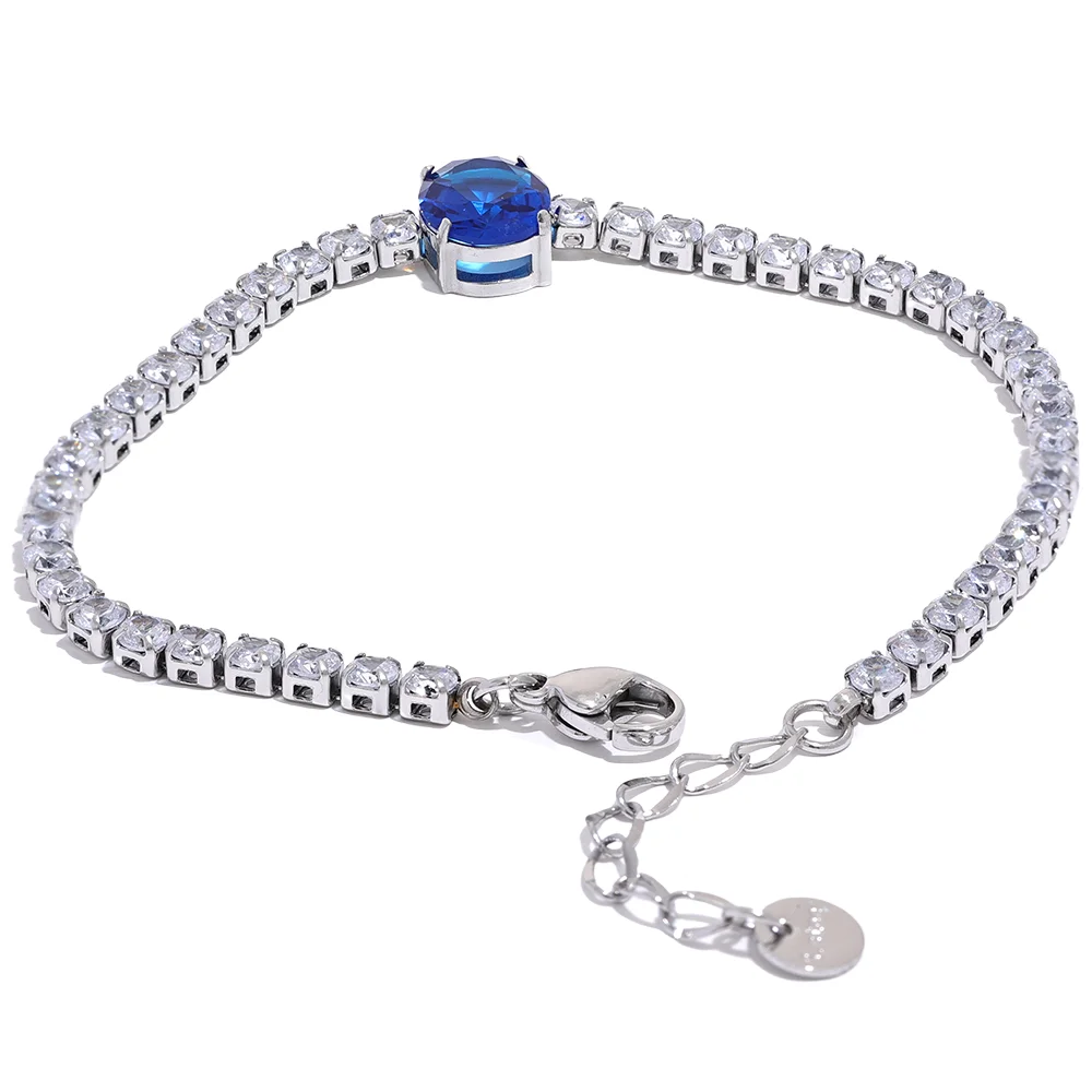 BIJOU Luxury Sparkle Waterproof Luxury CZ Chain Glass Bracelet