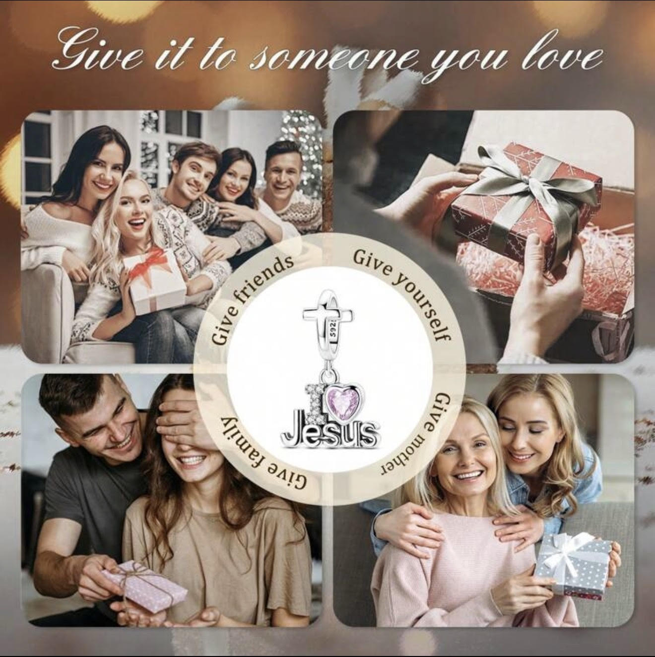 BIJOU Sterling Silver Charm (925) for Bracelet Faith