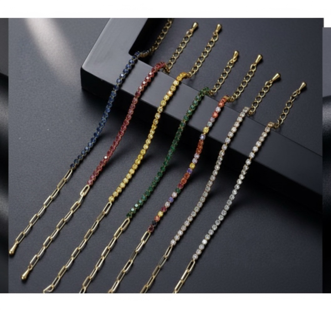 BIJOU Luxury Rhinestone Bracelet | Silver Gold Stainless Steel